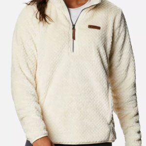 Columbia Fire Side Quarter 1/4  Zip Sherpa Fleece Chalk Ivory Cream Large L